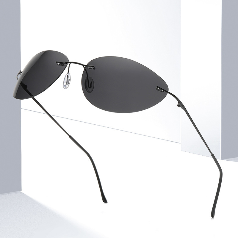Fishing Sunglasses Polarized - Modische Cat-Eye randlose polarisierte Sonnenbrille für