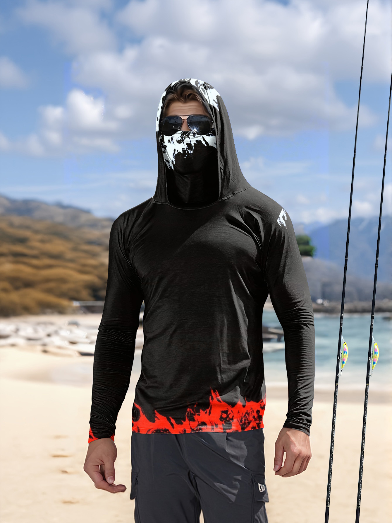 Herren-Fischerhemd mit Kapuze, – Fishing Shirt Uv Protection Bewertung und Preis